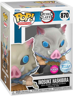 Pop Animation Demon Slayer 3.75 Inch Action Figure Exclusive - Inosuke Hashibira Flocked #870