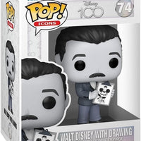 Pop Disney 100th Anniversary 3.75 Inch Action Figure - Walt Disney with Drawing #74