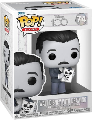 Pop Disney 100th Anniversary 3.75 Inch Action Figure - Walt Disney with Drawing #74