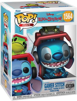 Pop Disney Lilo and Stitch 3.75 Inch Action Figure Plus - Gamer Stitch Metallic #1564