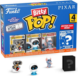 Pop Disney Pixar 1 Inch Action Figure Bitty Pop! - Wall-E, EVE, Remy, & Mystery Mini