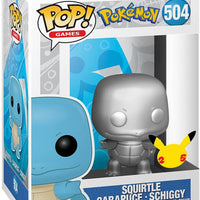Pop Games Pokemon 3.75 Inch Action Figure - Squirtle Silver Metallic #504
