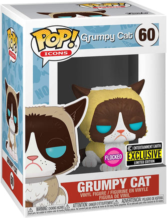 Pop Icons Grumpy Cat 3.75 Inch Static Figure Exclusive - Grumpy Cat Flocked #60