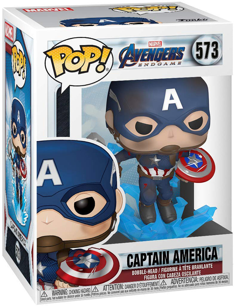 Pop Marvel 3.75 Inch Action Figure Avengers Endgame - Captain America with Broken Shield and Mjolnir #573