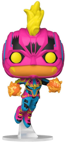 Pop Marvel 3.75 Inch Static Figure Exclusive - Neon Black Light Captain Marvel