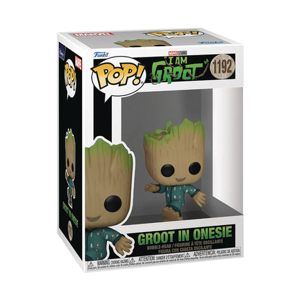Pop Marvel I Am Groot 3.75 Inch Static Figure - Dancing Groot In Onesie #1192