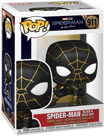 Pop Marvel Spider-Man No Way Home 3.75 Inch Static Figure - Spider-Man Black & Gold Suit #911