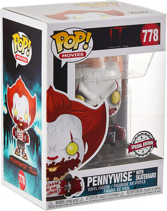 Pop Movies IT 3.75 Inch Static Figure Exclusive - Pennywise with Skateboard #778