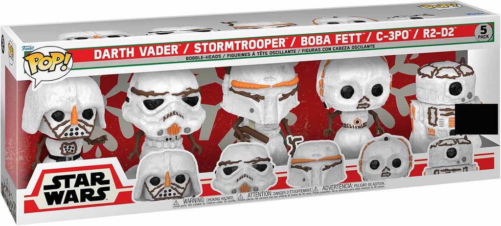Pop Star Wars 3.75 Inch Action Figure Exclusive - Holiday Snowman 5-Pack