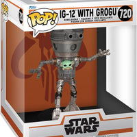 Pop Star Wars The Mandalorian 3.75 Inch Action Figure Deluxe - IG-12 with Grogu #720