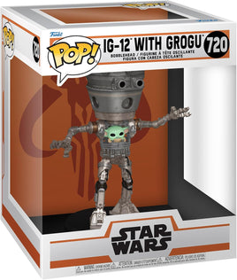 Pop Star Wars The Mandalorian 3.75 Inch Action Figure Deluxe - IG-12 with Grogu #720