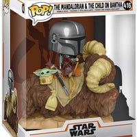 Pop Star Wars The Mandalorian 3.75 Inch Action Figure Deluxe - The Mandalorian & The Child on Bantha #416