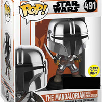 Pop Star Wars The Mandalorian 3.75 Inch Action Figure Exclusive - Mandalorian with Darksaber #491