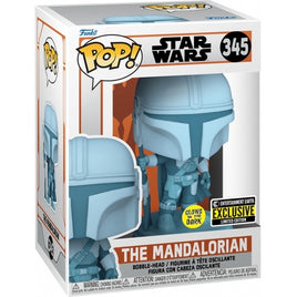Pop Star Wars The Mandalorian 3.75 Inch Static Figure Exclusive - The Mandalorian Hologram #345