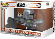 Pop Star Wars The Mandalorian 3.75 Inch Action Figure - The Mandalorian in N-1 Starfighter with R5-D4 #670