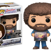 Pop Television 3.75 Inch Action Figure Bob Ross - Bob Ross With Raccoon #558