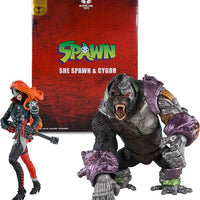 Spawn 7 Inch Action Figure Deluxe 2-Pack Exclusive - She Spawn & Cygor Gold Label