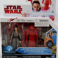 Star Wars 3.75 Inch Action Figure Force link 2-Pack Wave 1 - Rey vs Elite Praetorian Guard