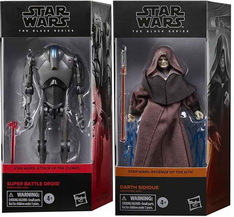 Star Wars The Black Series 6 Inch Action Figure (2024 Wave 3B) - Set of 2 (Darth Sidous - Super Battle Droid)