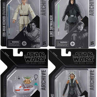 Star Wars The Black Series Archives 6 Inch Action Figure (2024 Wave 2) - Set of 4 (Obi-Wan - Ahsoka - Luke - Grogu)