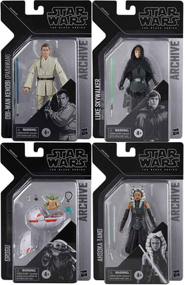 Star Wars The Black Series Archives 6 Inch Action Figure (2024 Wave 2) - Set of 4 (Obi-Wan - Ahsoka - Luke - Grogu)