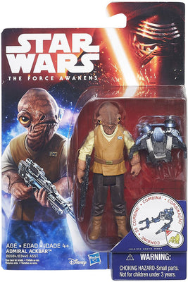 Star Wars The Force Awakens 3.75 Inch Action Figure Jungle and Space Wave 4 - Admiral Ackbar (Shelf Wear)
