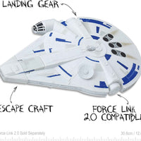 Star Wars Universe Force Link 3.75 Inch Scale Vehicle Figure - Millennium Falcon with Escape Craft