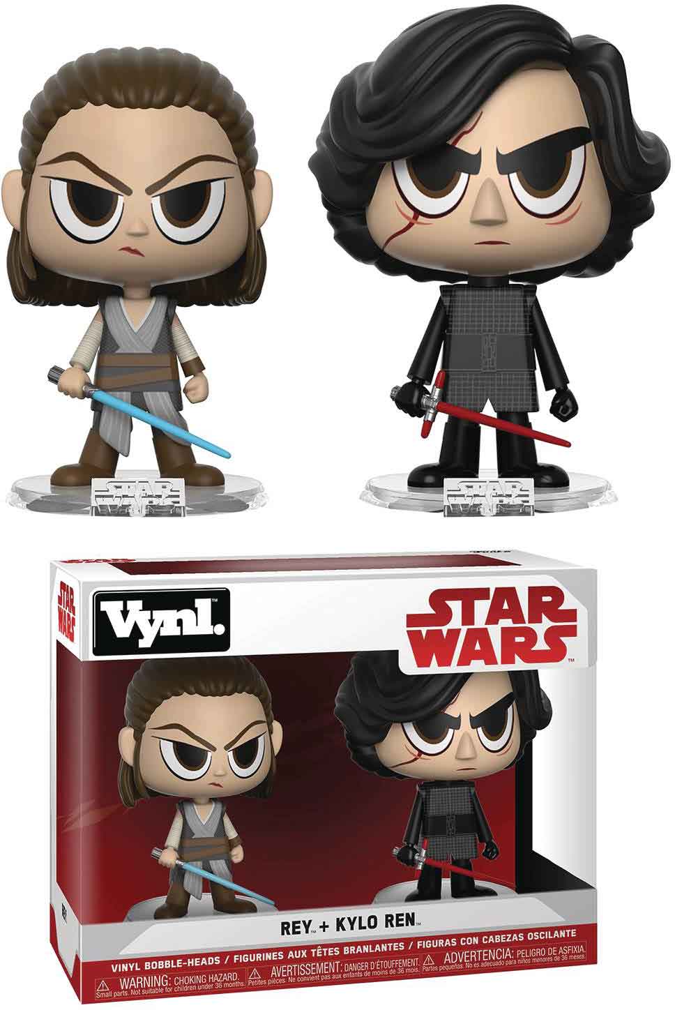 Star Wars 3.75 Inch Action Figure Vinyl - Rey & Kylo Ren