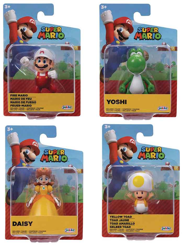Super Mario World Of Nintendo 2 Inch Mini Figure Wave 34 - Set of 4 (Yellow Toad - Daisy - Green Yoshi - Fire Mario)