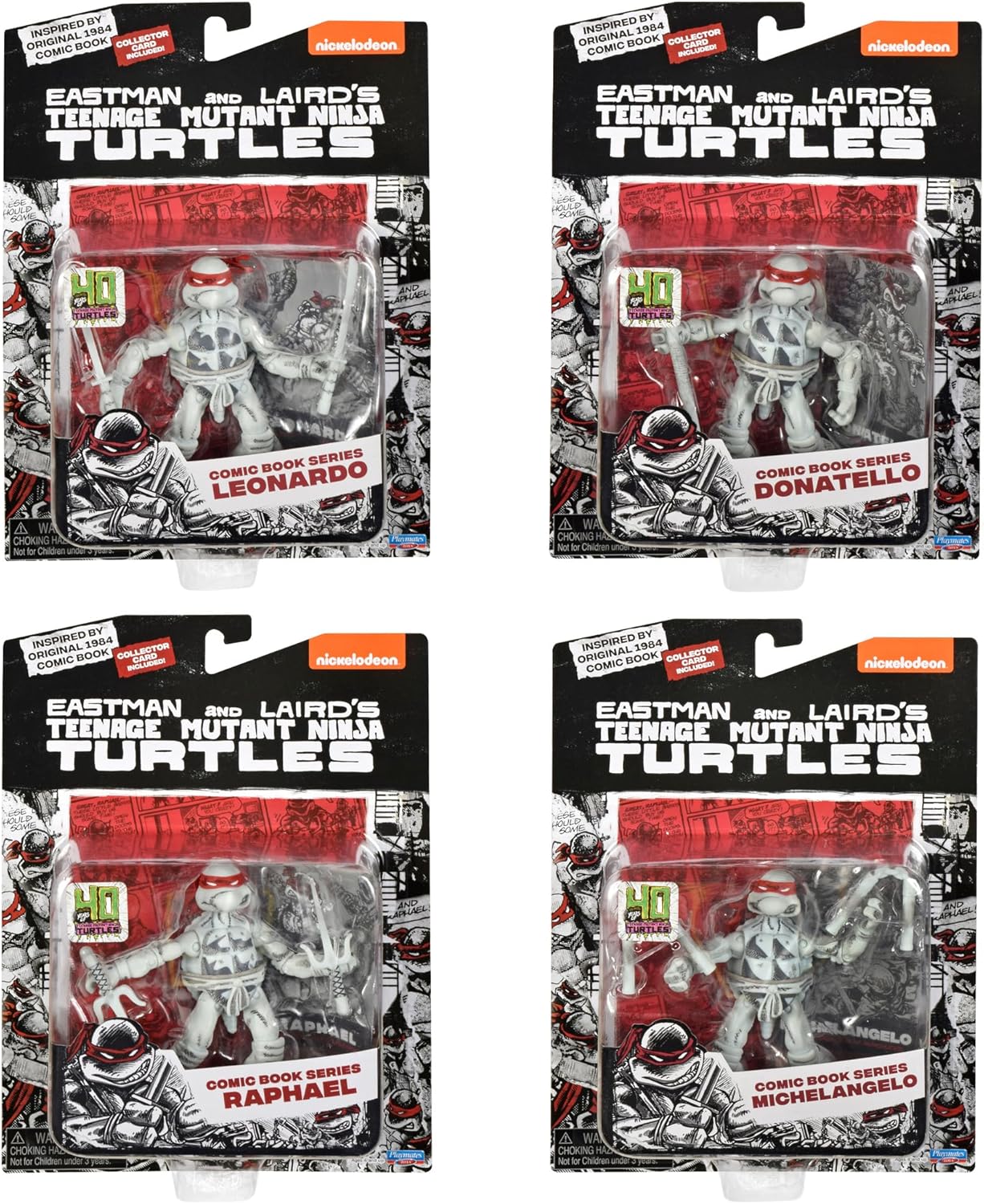Teenage Mutant Ninja Turtles 4 Inch Action Figure B&W Comic Series