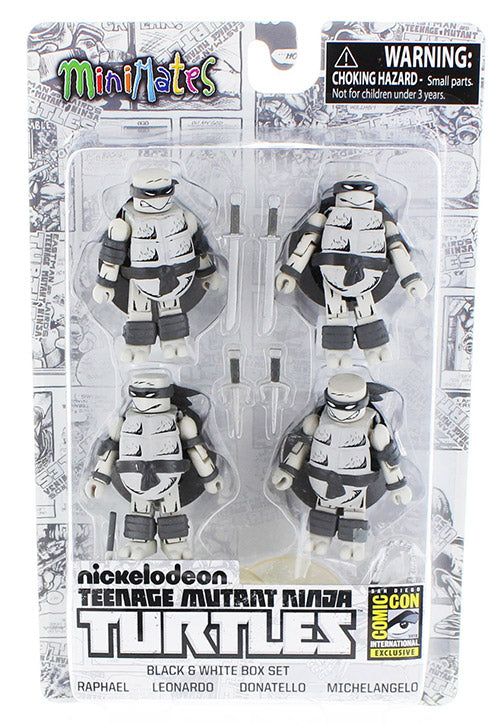 Teenage Mutant Ninja Turtles 2 Inch Mini Figures Minimates - Minimates Mirage Black & White 4 Figure Set SDCC 2015