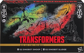 Transformers Age Of The Primes 8 Inch Action Figure Leader Class 2-Pack - G2 Dinobot Swoop and G2 Dinobot Sludge