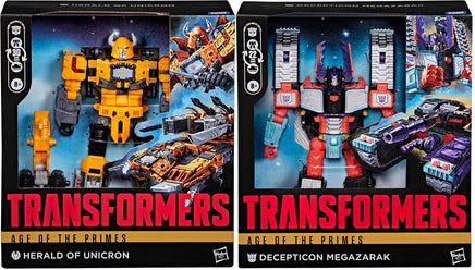 Transformers Age Of The Primes 8 Inch Action Figure Leader Class (2026 Wave 3) - Set of 2 (Megazarak - Herald Of Unicron)