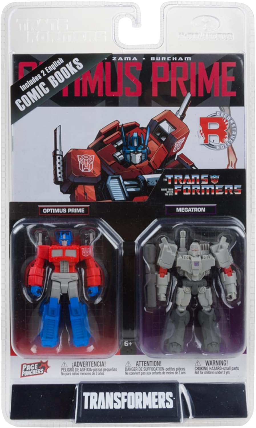 Transformers Comic 3.75 Inch Action Figure Page Punchers 2-Pack - Optimus Prime and Megatron