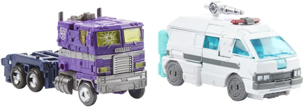 Transformers Generations Selects Figure Deluxe Voyager Class - Shattered Glass Ratchet & Optimus Prime WFC-GS17 Reissue