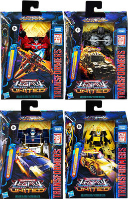Transformers Legacy United 6 Inch Action Figure Deluxe Class (2024 Wave 1) Set of (Bumblebee-Chase-Magneous-Windblade)