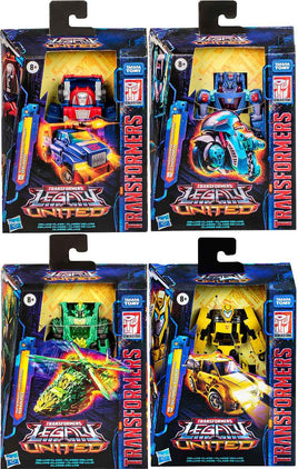 Transformers Legacy United 6 Inch Action Figure Deluxe Class (2024 Wave 2) - Set of 4 (Gears-Chromia-Shard-Bumblebee)