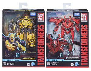 Transformers Studio Series 5 Inch Action Figure Deluxe Class (2021 Wave 2) - Set of 2 (Dino #71 - Bumblebee #70)