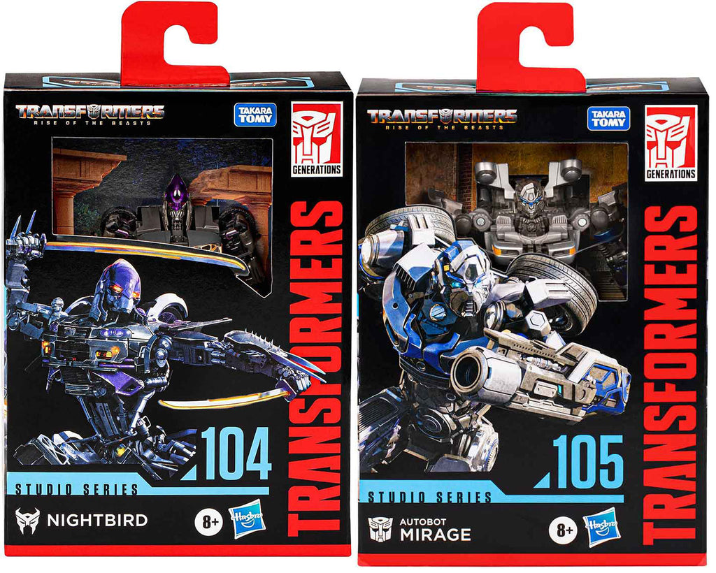 Transformers Studio Series 6 Inch Action Figure Deluxe Class (2023 Wave 4) - Set of 2 (Mirage - Nightbird)