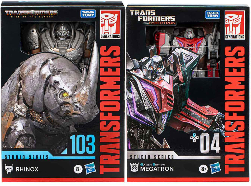 Transformers Studio Series 7 Inch Action Figure Voyager Class (2023 Wave 3) - Set of 2 )Megatron - Rhinox)
