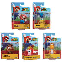 Super Mario World Of Nintendo 2 Inch Mini Figure Wave 29 - Set of 5 (Mario - Cheep - Larry - Yoshi - Goomba)