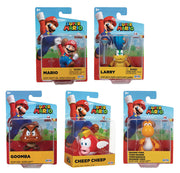 Super Mario World Of Nintendo 2 Inch Mini Figure Wave 29 - Set of 5 (Mario - Cheep - Larry - Yoshi - Goomba)