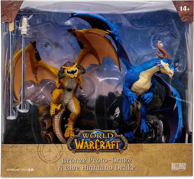 World Of Warcraft 7 Inch Static Figure 2-Pack - Bronze Proto Drake & Blue Highland Drake