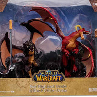 World Of Warcraft 7 Inch Static Figure 2-Pack - Red Highland Drake & Black Proto Drake