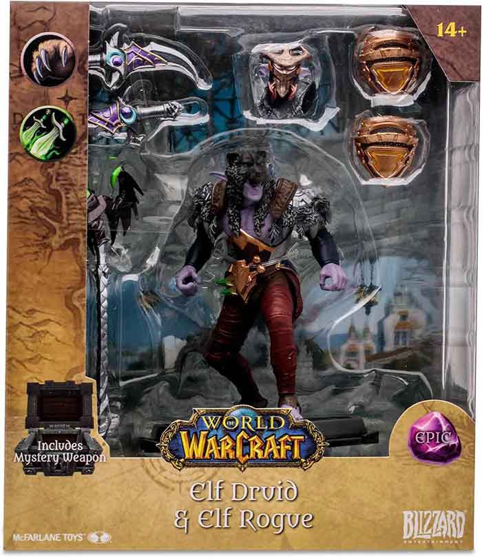 World Of Warcraft 7 Inch Static Figure Epic Wave 1 - Elf Druid & Rogue