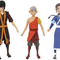 Avatar The Last Airbender 6 Inch Action Figure Select Series - Set of 3 (Zuko - Katara - Aang)