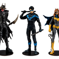 DC Multiverse 7 Inch Action Figure BAF Batmobile Series - Set of 3 (Nightwing - Batgirl - Batman Who Laughs)