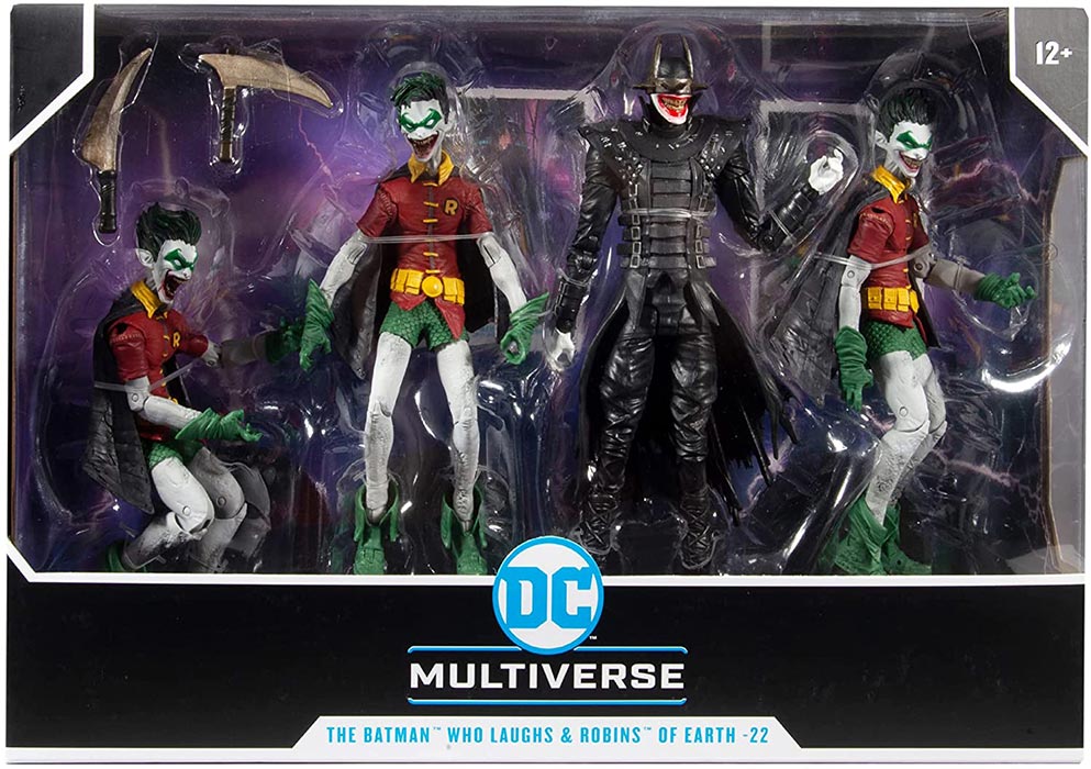 DC Multiverse Comics 7 Inch Action Figure Dark Nights Metal Exclusive - Batman Who Laughs & Robins
