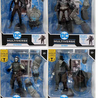 DC Multiverse Gaming 7 Inch Action Figure BAF Solomun Grundy Exclusive - Set of 4 Black & White Gold Label