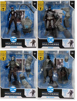 DC Multiverse Gaming 7 Inch Action Figure BAF Solomun Grundy Exclusive - Set of 4 Black & White Gold Label